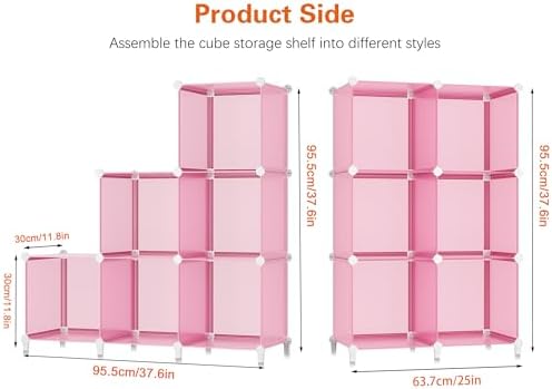 HOMIDEC 6-Cube Storage Shelf, Storage Bookcase Bookshelf with Metal Hammer, Storage Cubes Organizer Cabinet for Kids, Cl