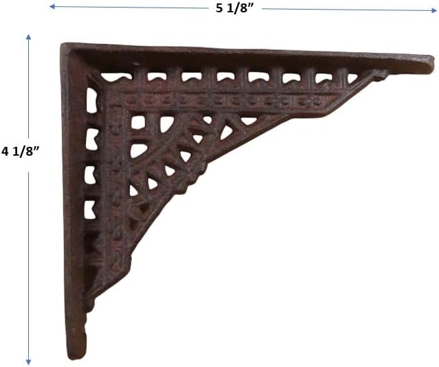 6 Antique Style Shelf Brace Wall Bracket Cast Iron Brackets Small 5 1/8" X 4 1/8"