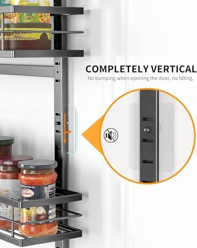Moforoco 12.2"(W) Narrow 9-Tier Over The Door Pantry Organizer, Pantry Organization and Storage, Black Hanging Basket Wa