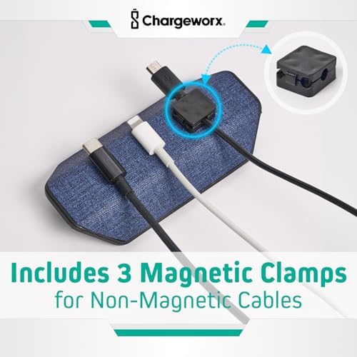 Magnetic Cable Organizer, Weighted Non-Adhesive Cord Holder, Desk & Office