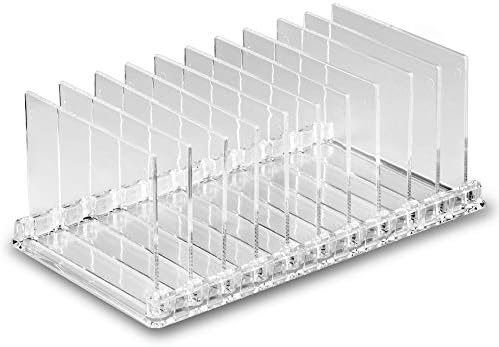 Acrylic Makeup Storage Eyeshadow Palette Organizer w/Removable Dividers 10 Space Display Case Fits Virtually All Blush P