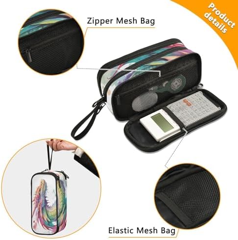 Watercolor Dragon Pencil Case Box Boys Girls Large Pencil Pouch with Zipper Compartments Big Capacity Stationery Pen Bag Organizer for Kids Teens Adults School Office
