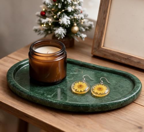 Natural Marble Jewelry Tray, Marble Ring Dish for Bathroom