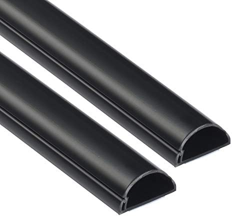 D-Line Half Round Cord Hider, Patented Cable Cover, Hide TV Wall Mount Wires, Raceway for Cords, Decorative Wire Covers,
