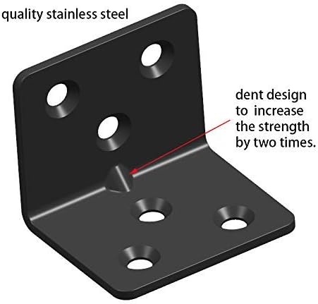 Black Stainless Steel Shelf Bracket,Joint Right Angle Bracket,L Shape Heavy Duty Metal Corner Brace Shelf Supporter for 