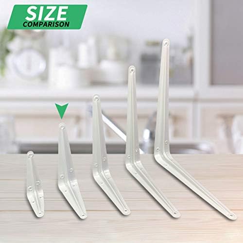 Shelf Brackets 6 Inch Heavy Duty White L Bracket for Shelves