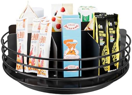 Snack Organizer - Versatile Snack Storage, Lazy Susan with Convenient Grab-and-Go Design, Metal Snack Holder for Home, O