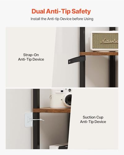 VEVOR 5 Tier Corner Shelf with LED Light, 64" Tall Corner Bookshelf with Storage Shelves for Collectibles, Display Shelf