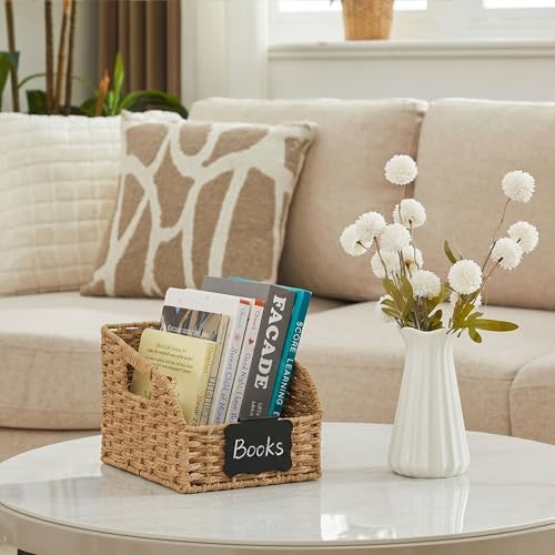 Pantry Baskets for Organizing,Wicker Storage Bins, 3 Pack, Natural
