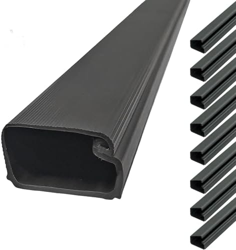 Electriduct 3/4" Locking Channel Raceway Cord Concealer and Wire Hider Cable Manager - 46 Inch - Black - 10 Pack