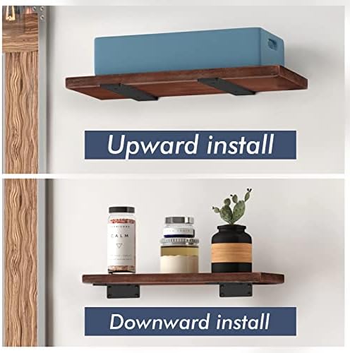 Starunder 12 Inch Floating Shelf Brackets,6 Pack L‑Shape Shelf Supports
