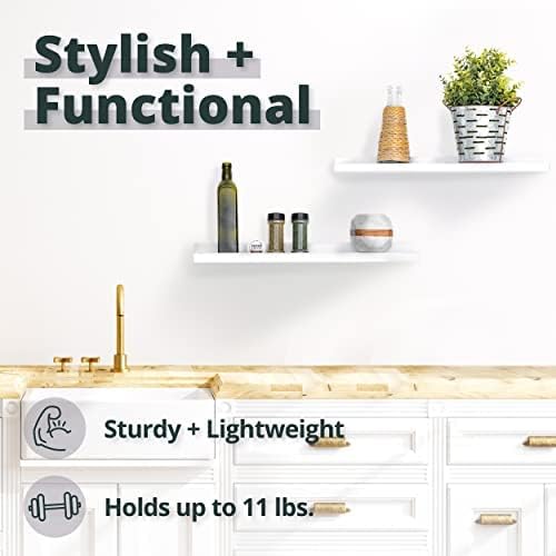 Greenco Picture Shelf, Set of 2 Wall Mounted Photo Ledge Floating Shelves for Bedroom, Living Room, Kitchen, Bathroom, N