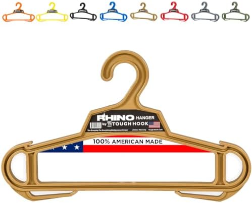 Rhino Tough Hook Heavy Duty Clothes Hangers, USA-Made, Body Armor, 1 Tan