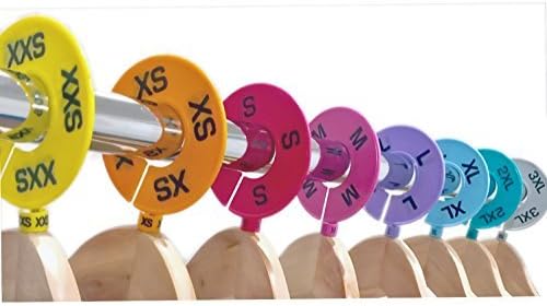 Set of Colored Clothing Round Rack Size Dividers (XXS - 3XL) Various Quantities Available (24)