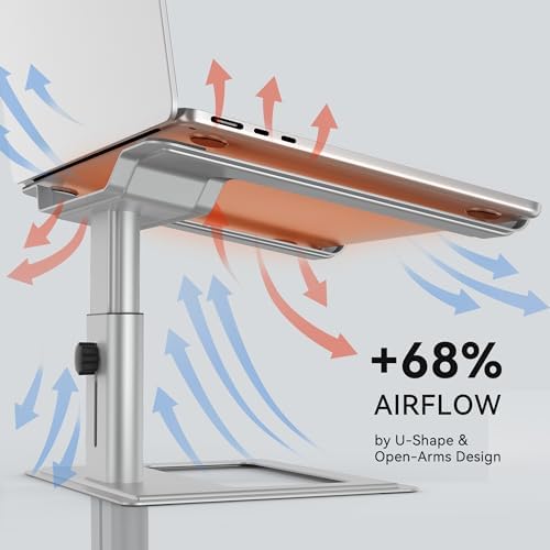 SOUNDANCE Adjustable Laptop Stand for Desk, Computer Stand, Ergonomic Laptop Riser Holder Compatible with 10 to 17.3 Inc
