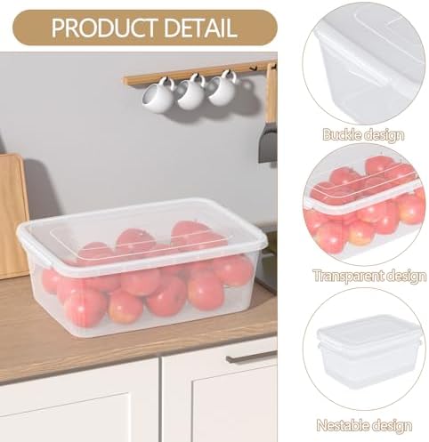 16 Quart Clear Plastic Latch Bin with Lid, 12 Packs Pizza Dough Box
