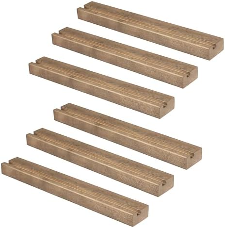 Ilyapa Vinyl Wall Mount Floating Record Shelves- 6 Pack, Barnwood Wood