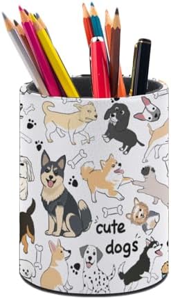 Cute Dogs Pen Holder Pencil Cup for Desk Organizer
