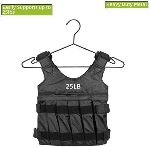 Black Metal Hangers, Heavy Duty Clothes Hangers with Non-Slip Grooves, Slim Space Saving Coat Hangers - 20 Pack Black