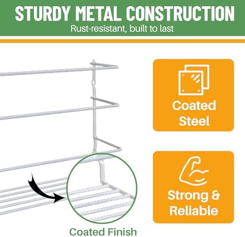 Evelots Kitchen Wrap & Food Bag Organizer Wall/Cabinet Mount, 2-Pack, White