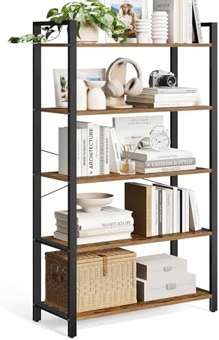 VASAGLE 5-Tier Bookshelf, Bookcase with Shelves, Storage Shelf, Living Room