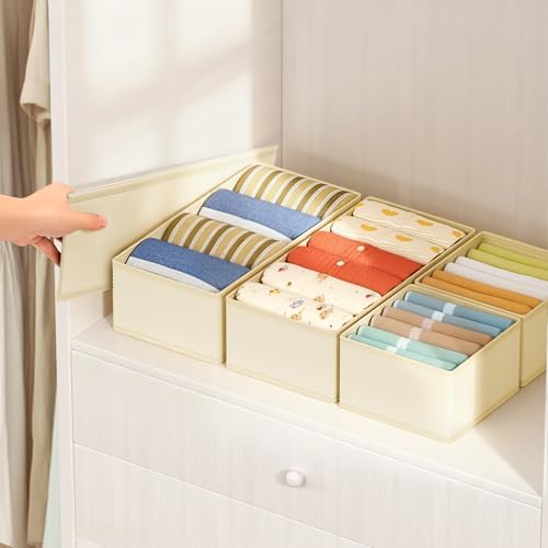 DIMJ Drawer Organizer Clothes Storage - 18 Pack Baby Dresser Organizer for Nursery, Foldable Drawer Dividers for Bedroom