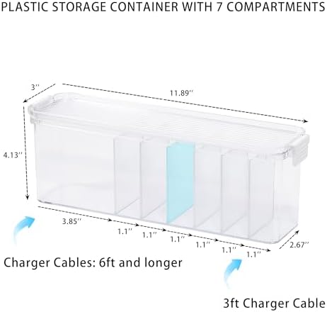Cord Organizer Box with Lid, 2 Pack, Clear