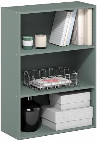 Furinno PASIR Book Shelf, 3-Tier Bookshelf, Storage Shelves Bookcase, 9.7 x 23.7 x 31.5, for Living Room, Bedroom, Home 