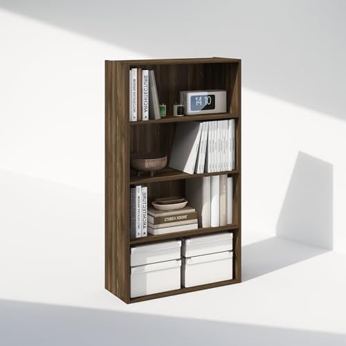 Furinno Simple Book Shelf, 4-Tier Bookshelf, Bookcase with Open Shelf, 9.4 x 23.6 x 41.7, for Living Room, Bedroom, Home