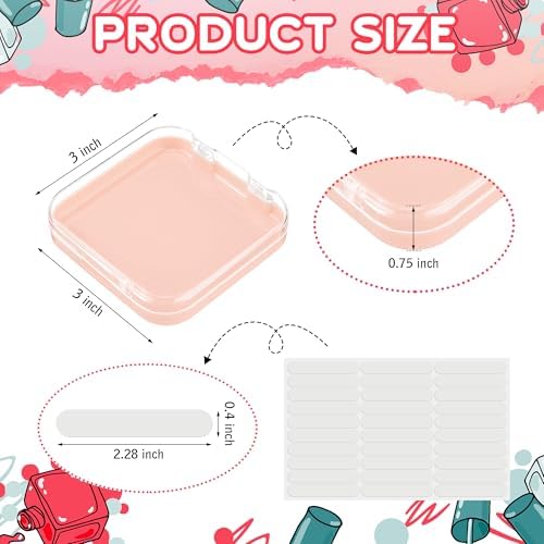 AceOrbit 48 Pcs Press on Nail Box Packaging, Pink Acrylic Case