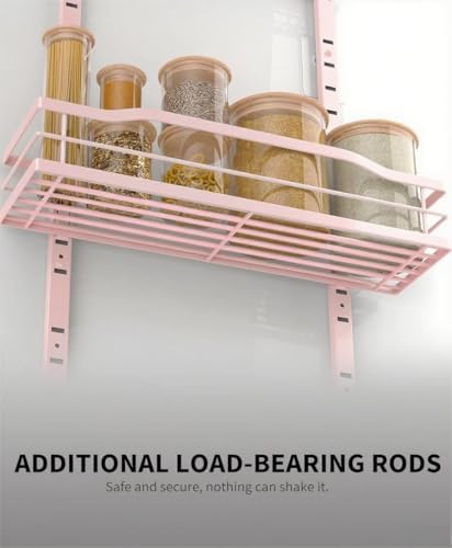 Moforoco Pink 9-Tier Over The Door Pantry Organizer, Pantry Organization and Storage, Black Hanging Basket Wall Spice Ra