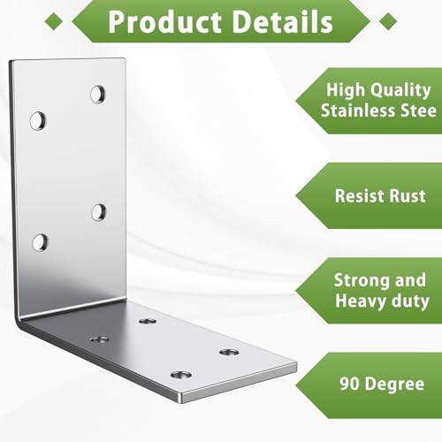 3x3 Inch Galvanized Steel L Shape Furniture Wall Support Brackets