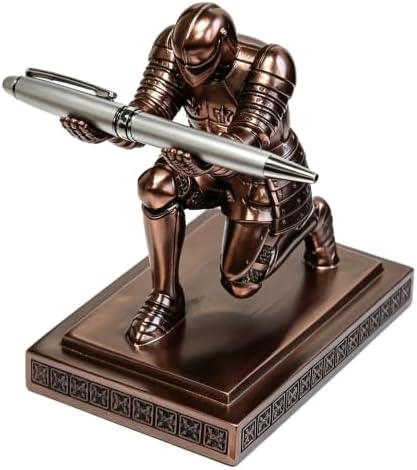 Soldier Executive Knight Pen Holder Personalized Desk Organizers Copper