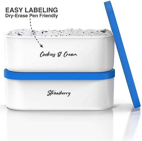 BALCI Ice Cream Containers 2 Quart Set of 2 - Blue