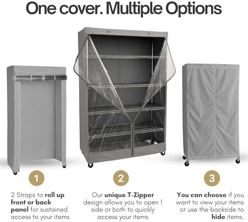 Formosa Covers Clear Front Wire Shelf Cover 30x14x60" Grey No Shelf