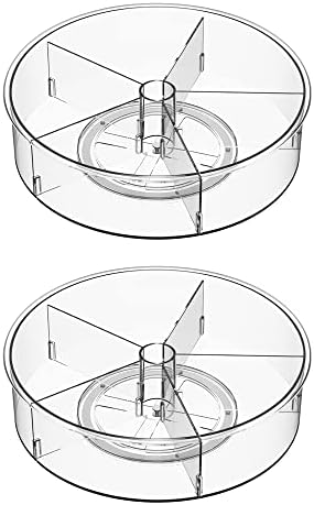 SANNO Round Lazy Susan Rotating Turntable Storage Container Rotating Organizer Spinning Organizer Bins for Kitchen Cabin