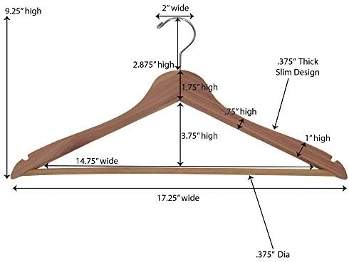 Household Essentials 26140 CedarFresh Red Cedar Wood Clothes Hangers with Fixed Bar and Swivel Hook - Set of 4, Brown,red