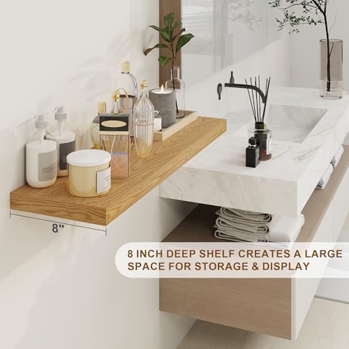 30 Inch Floating Shelves, Rustic Floating Wall Shelves 8 Inch Deep, 30 x 8 Floating Shelves for Home Decor, Deep Display