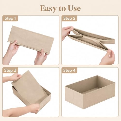 Drawer Organizer Set of 12 for Dresser Drawers, Foldable Drawer Organizers for Underwear, Socks, Bras, Panties, Baby Clo