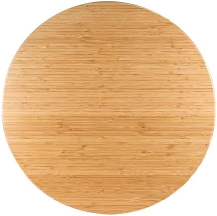 (19.7 inches) Bamboo Large Lazy Susan for Dining Table Top with Heavy Duty Metal Rotating Hardware