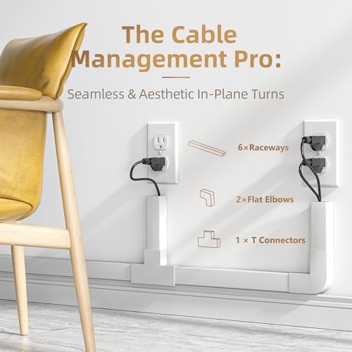 Delamu Cord Hider Wall, 85in Cord Covers for 3-4 Wires on Wall, Cable Hider Wire Hiders Wire Covers for TV Cords on Wall