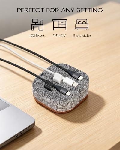 Magnetic Cord Holder, 5 Cable Clips, Desk & Nightstand Organizer