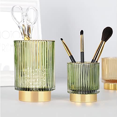 DASITON Makeup Brush holder Organizer,Crystal Cosmetic Makeup Brush Glass Brushes Storage Holder, Vintage Make Up Brush 