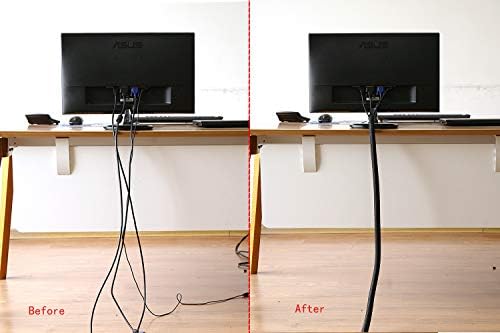 Alex Tech 10ft - 1.25 inch Cord Protector Wire Loom Tubing Cable Sleeve Split Sleeving for USB Cable Power Cord Audio Vi