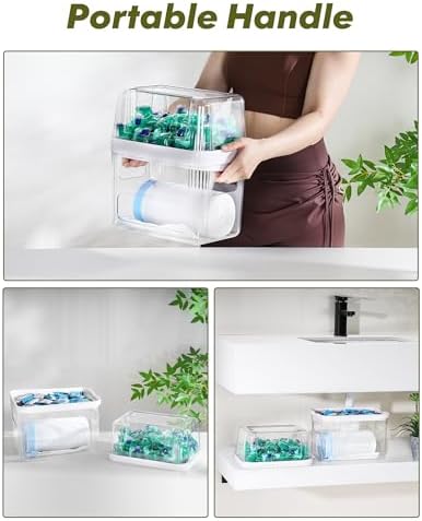 iCASA Trash Bag Dispenser Dishwasher Pods Container Under Sink Organizer