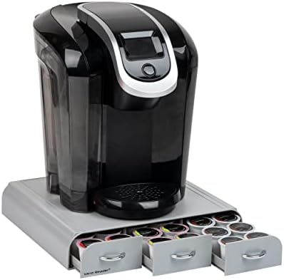 Mind Reader Single Serve Coffee Pod Organizer with 3 Drawers, 36 Pod Capacity, Countertop, 13.5"L x 12.25"W x 2.5"H, Gra