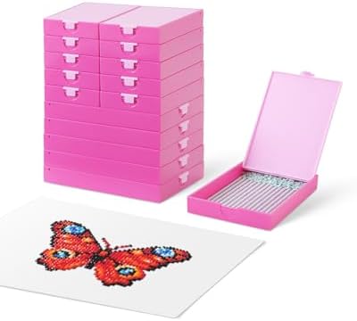 CATEARED Trabricks 2-in-1 Stackable Diamond Art Trays With Lids, Diamond Art Storage, Craft and Bead Storage Organizer &