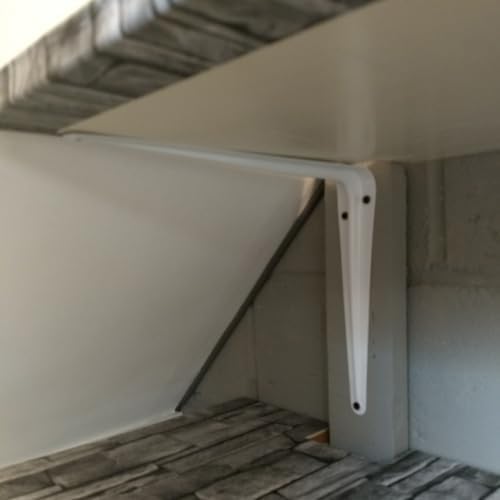 ZOENHOU 24 Pack 10 x 12 Inch White Shelf Brackets, Heavy Duty L Bracket Support with 144 Screws and 72 Expansion Tubes, 
