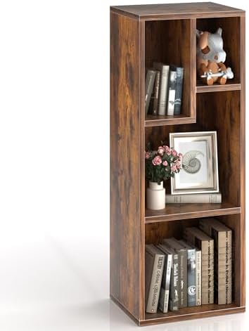 VECELO Cubby Storage Organizer Bookcase, Open Cube Display Shelf Cabinet, Freestanding Multicompartment Bookshelf for De