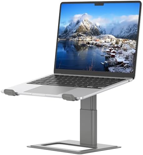SOUNDANCE Adjustable Laptop Stand, Aluminum Riser, 10-17.3", Grey